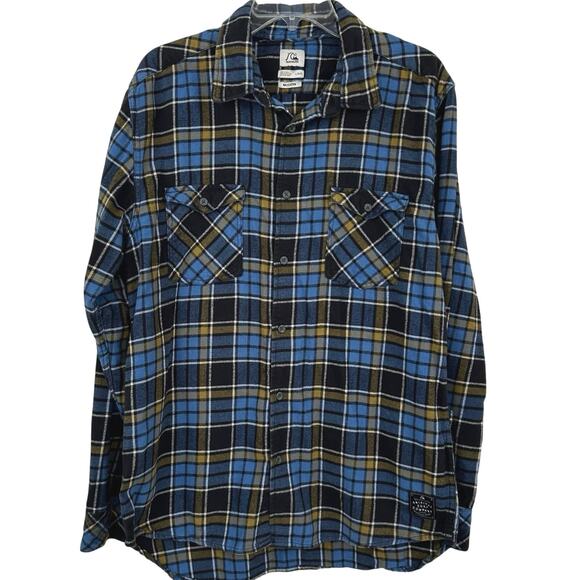 Billabong Other - Quicksilver Mens Modern Plaid Flannel Long Sleeve Shirt Outdoor Blue Size Large